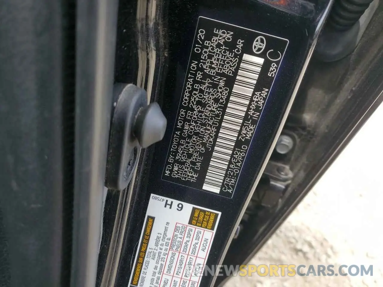 12 Photograph of a damaged car JTDKARFU1L3113480 TOYOTA PRIUS 2020