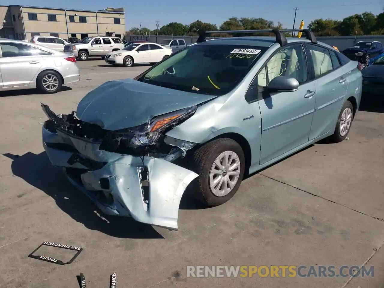 2 Photograph of a damaged car JTDKARFU1L3122616 TOYOTA PRIUS 2020