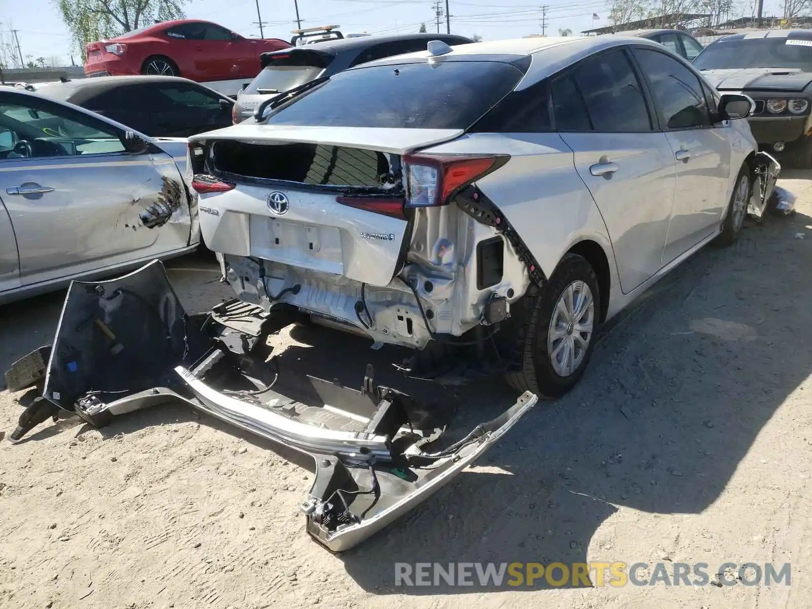 4 Photograph of a damaged car JTDKARFU2L3104075 TOYOTA PRIUS 2020