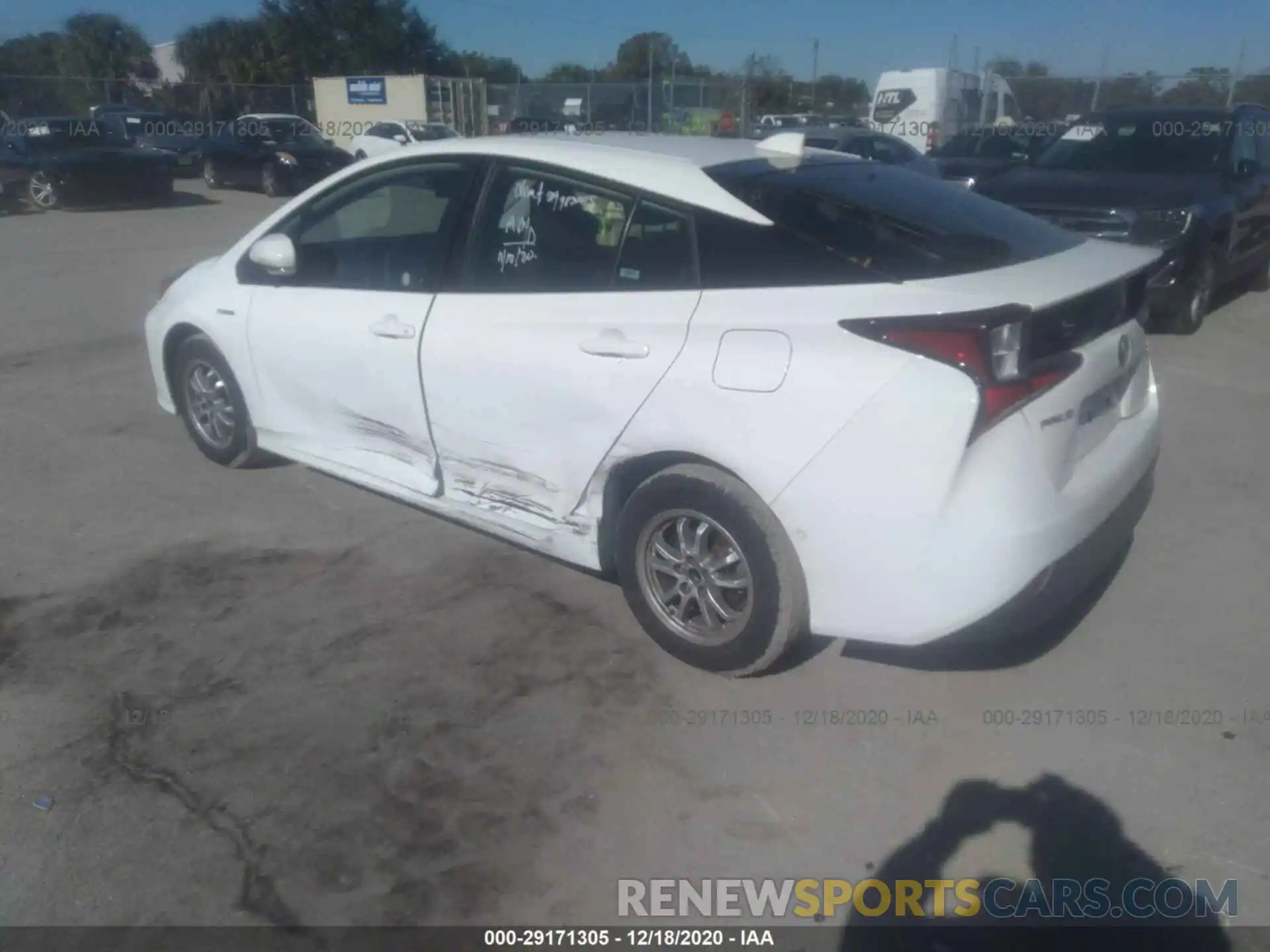 3 Photograph of a damaged car JTDKARFU2L3107624 TOYOTA PRIUS 2020