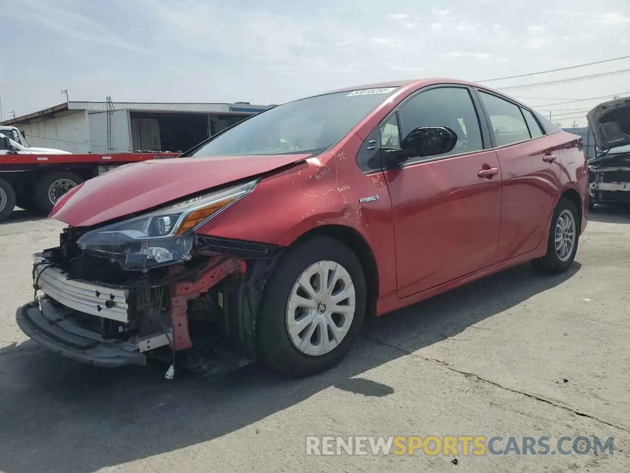 1 Photograph of a damaged car JTDKARFU2L3109549 TOYOTA PRIUS 2020