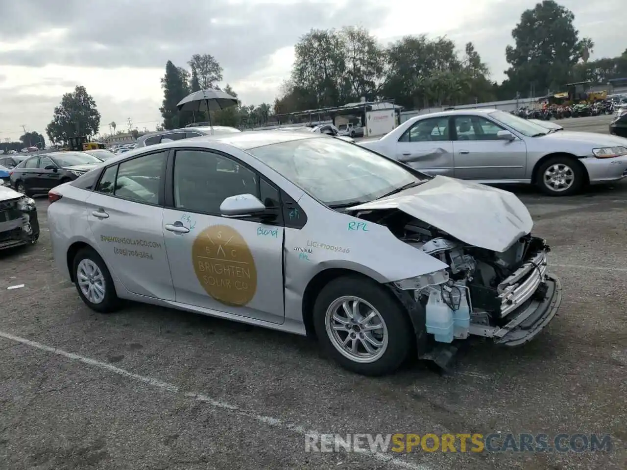 4 Photograph of a damaged car JTDKARFU2L3114119 TOYOTA PRIUS 2020