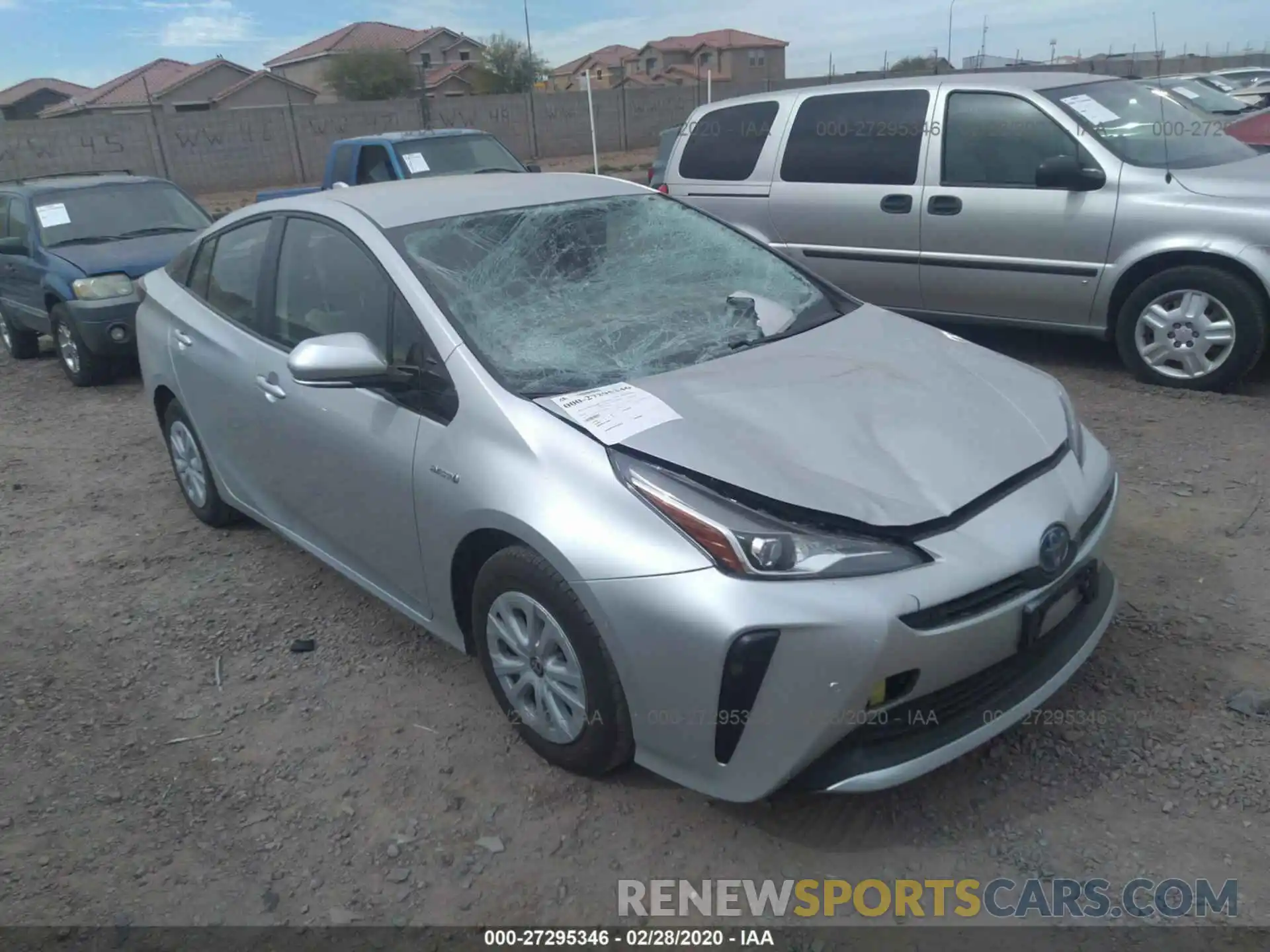 1 Photograph of a damaged car JTDKARFU3L3106286 TOYOTA PRIUS 2020