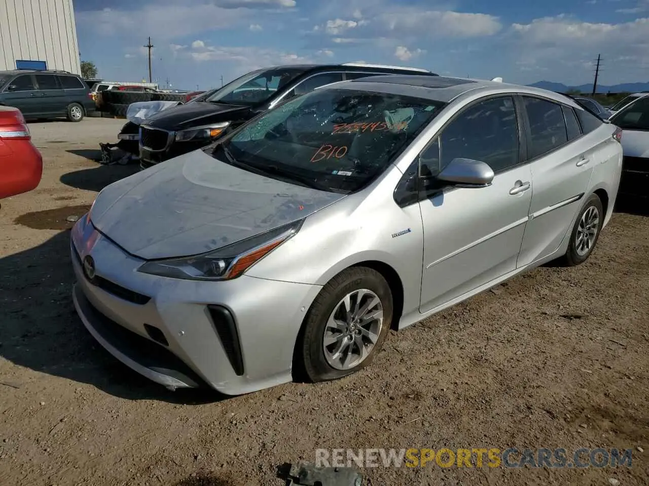1 Photograph of a damaged car JTDKARFU3L3114176 TOYOTA PRIUS 2020
