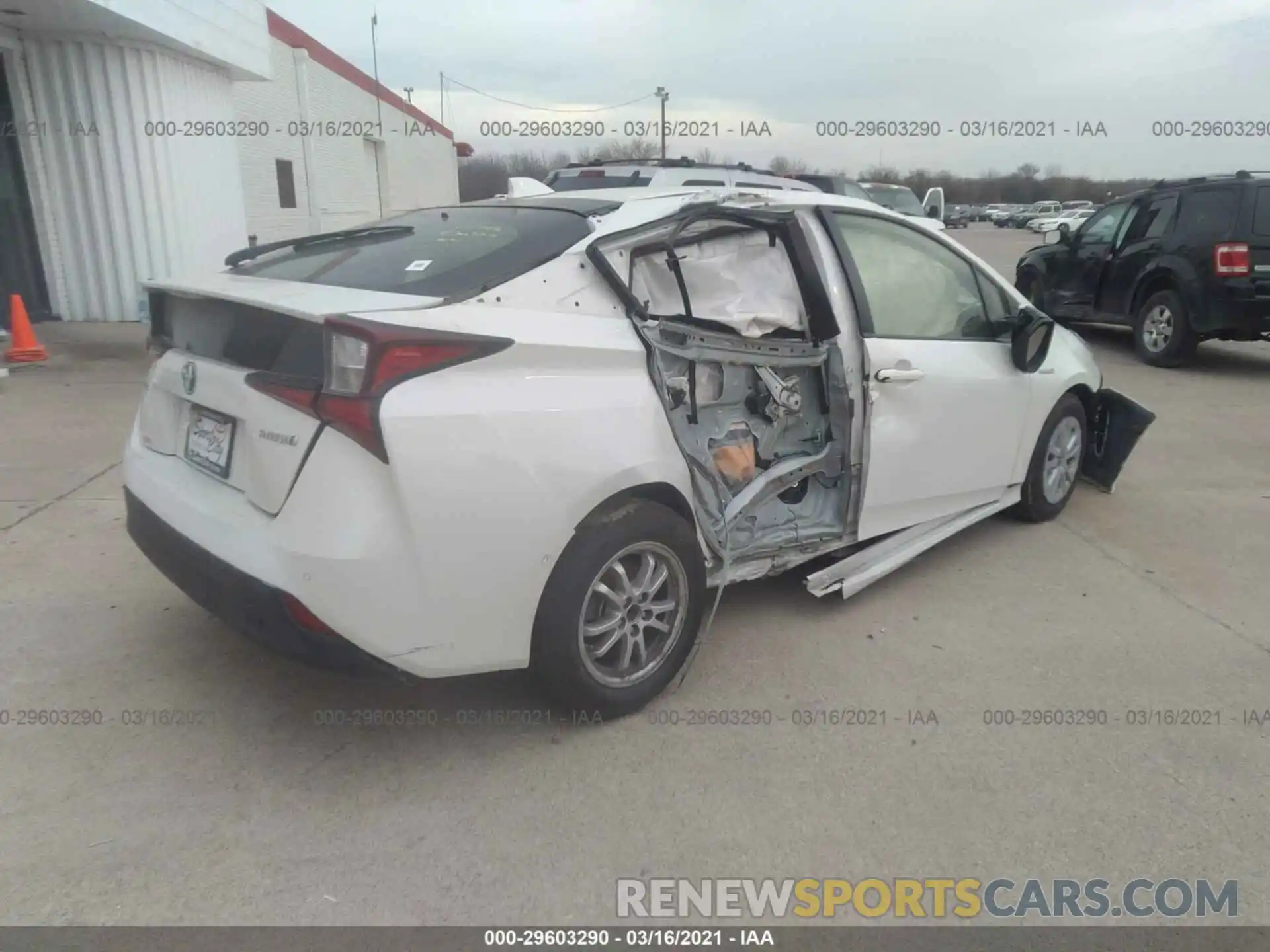 4 Photograph of a damaged car JTDKARFU3L3114680 TOYOTA PRIUS 2020