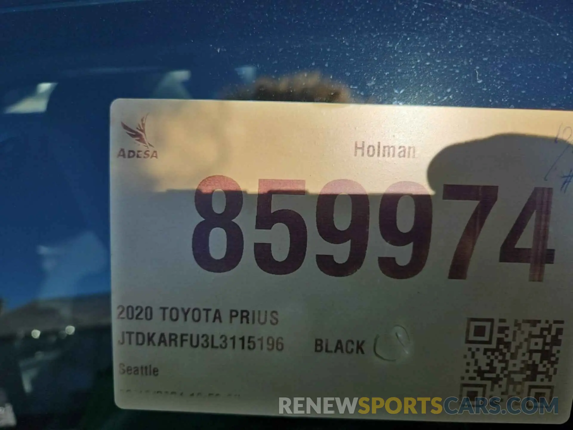 11 Photograph of a damaged car JTDKARFU3L3115196 TOYOTA PRIUS 2020