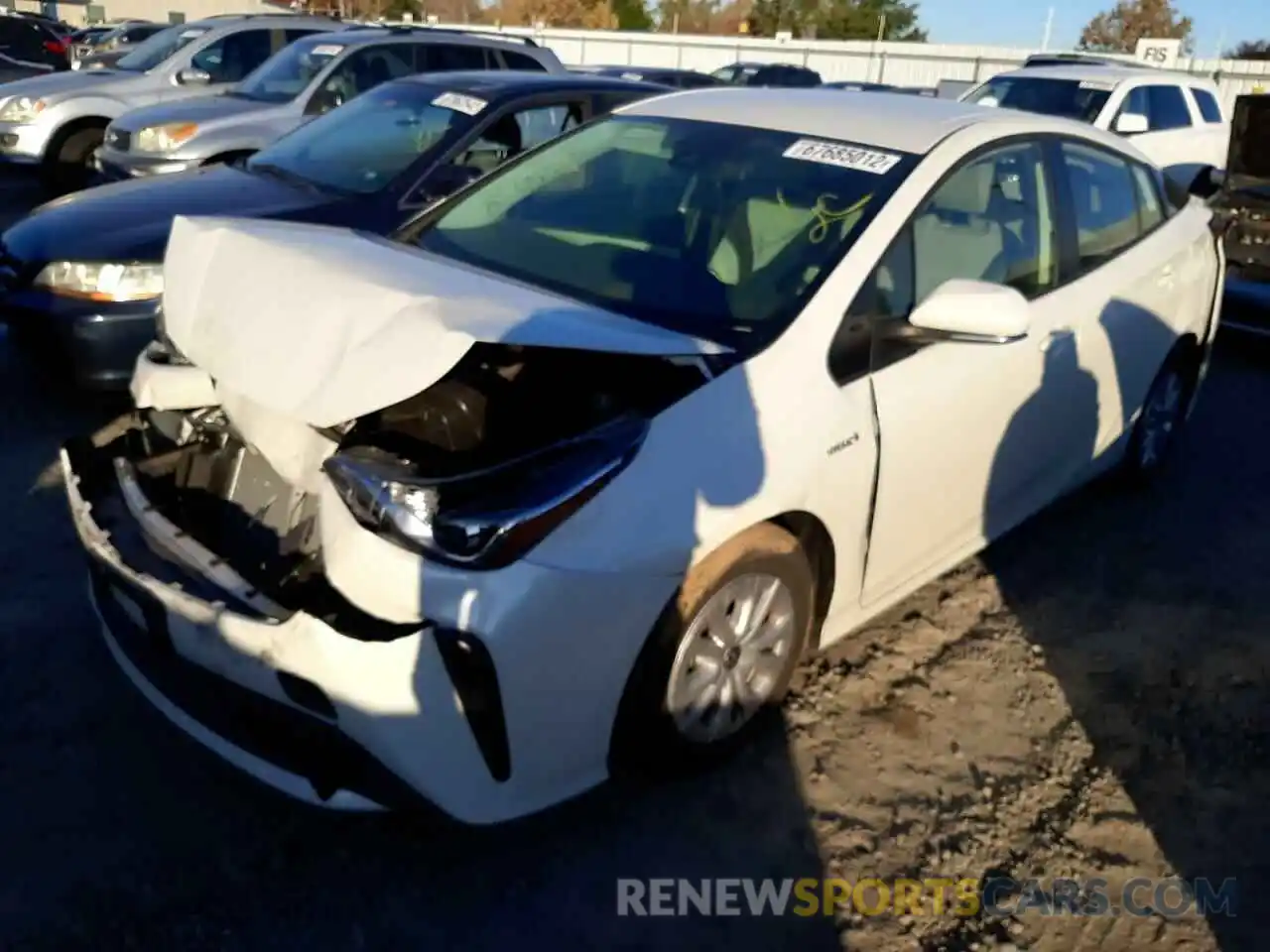 1 Photograph of a damaged car JTDKARFU3L3115814 TOYOTA PRIUS 2020