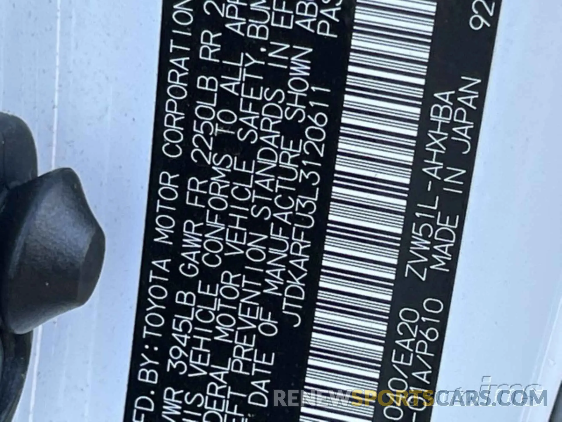 8 Photograph of a damaged car JTDKARFU3L3120611 TOYOTA PRIUS 2020