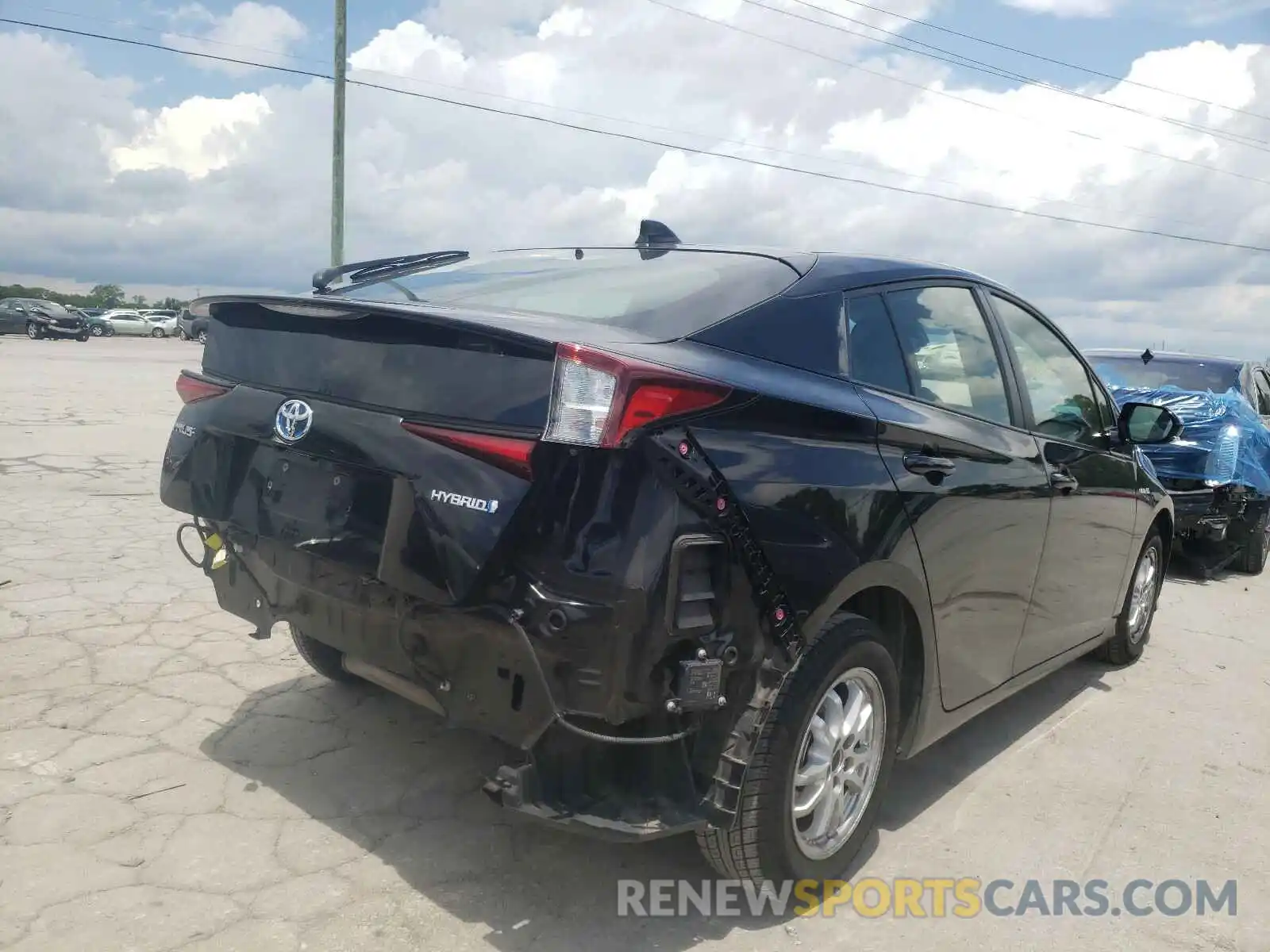 4 Photograph of a damaged car JTDKARFU3L3122553 TOYOTA PRIUS 2020