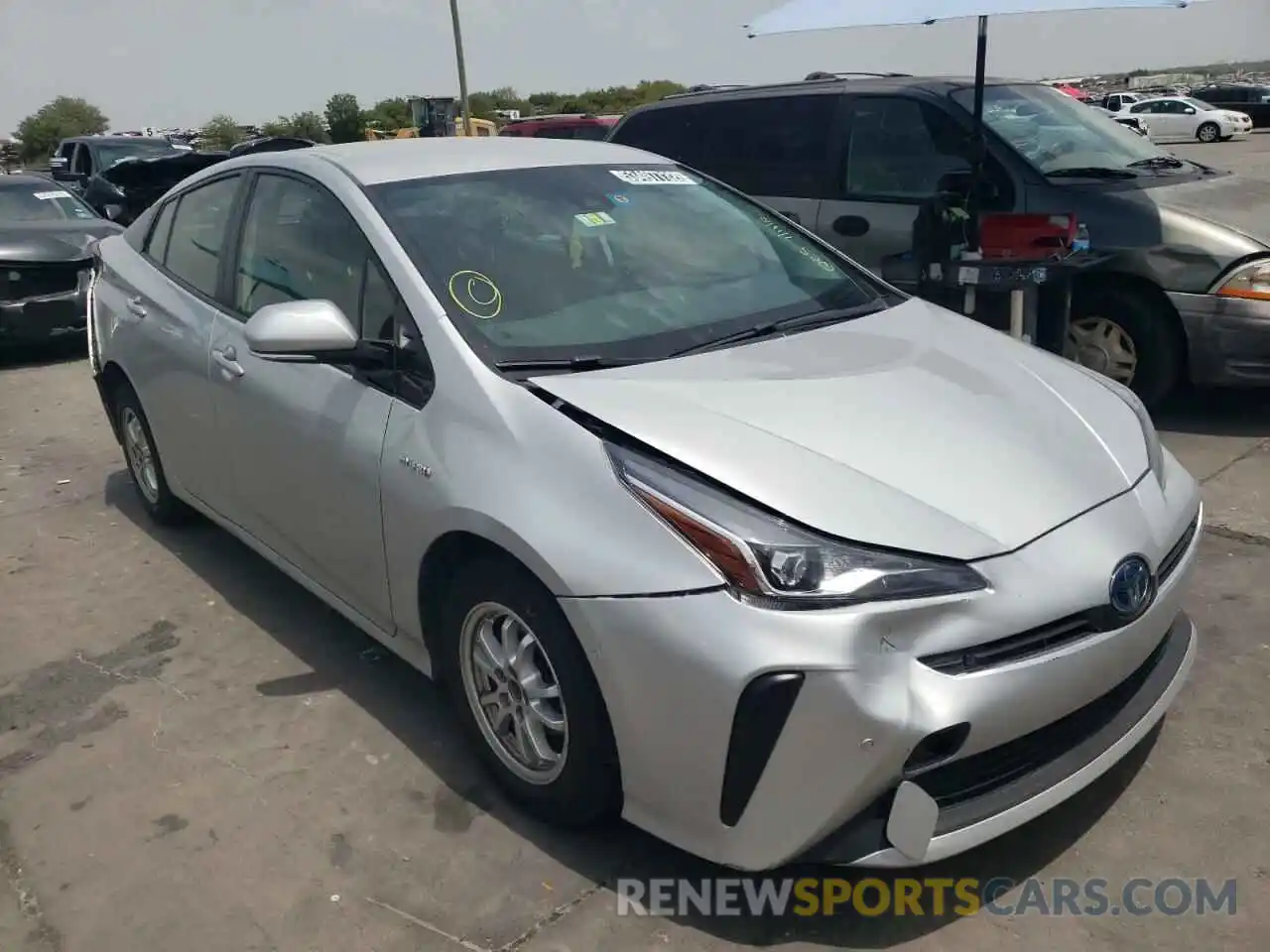 1 Photograph of a damaged car JTDKARFU4L3109150 TOYOTA PRIUS 2020