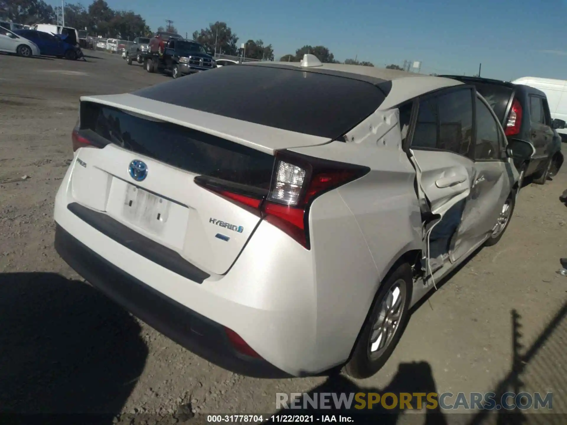 4 Photograph of a damaged car JTDKARFU5L3111053 TOYOTA PRIUS 2020