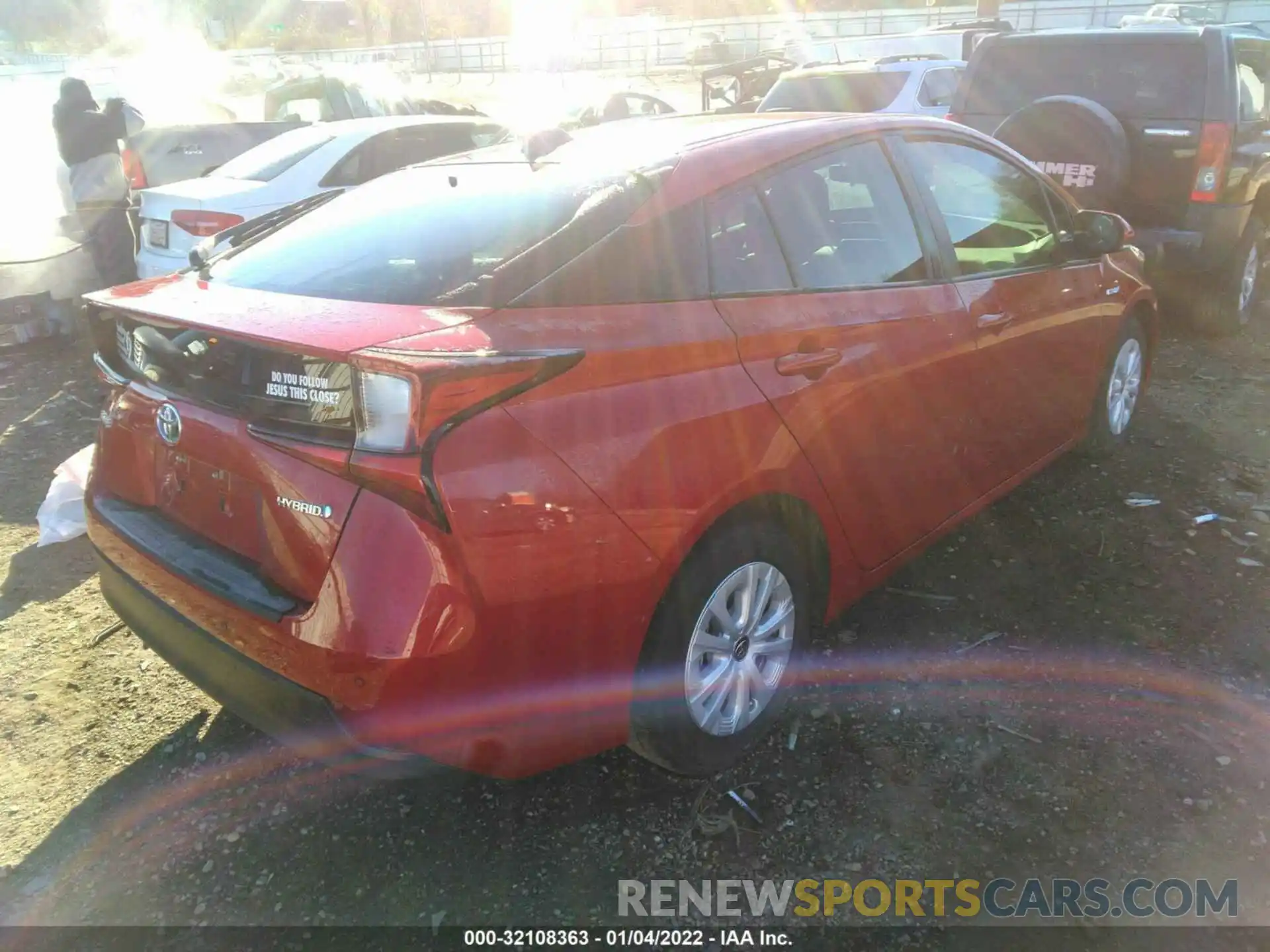 4 Photograph of a damaged car JTDKARFU5L3112896 TOYOTA PRIUS 2020