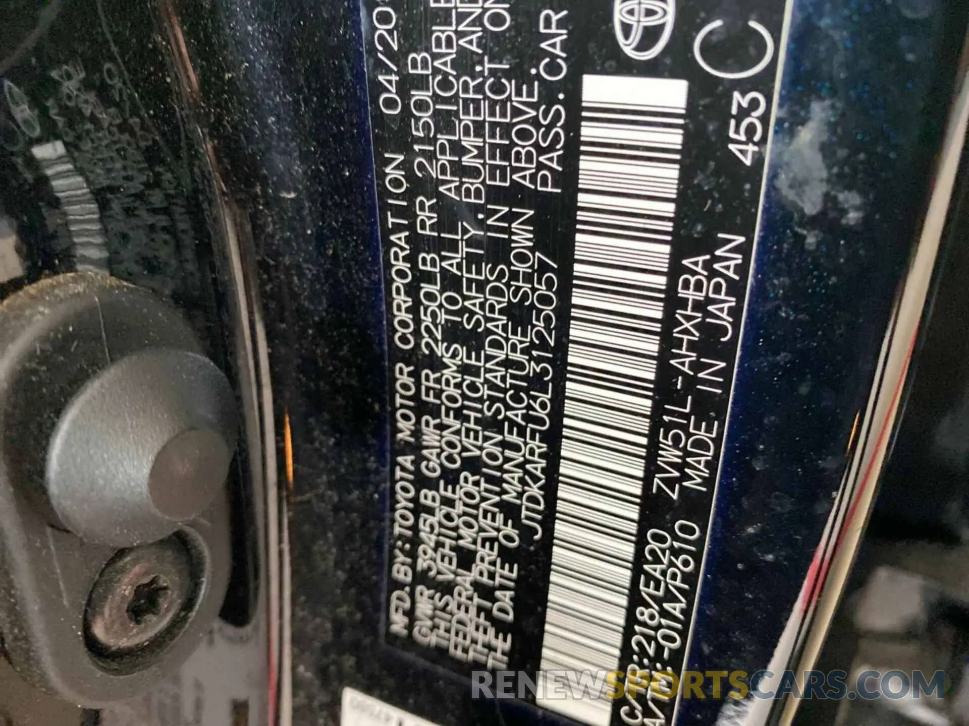 22 Photograph of a damaged car JTDKARFU6L3125057 TOYOTA PRIUS 2020