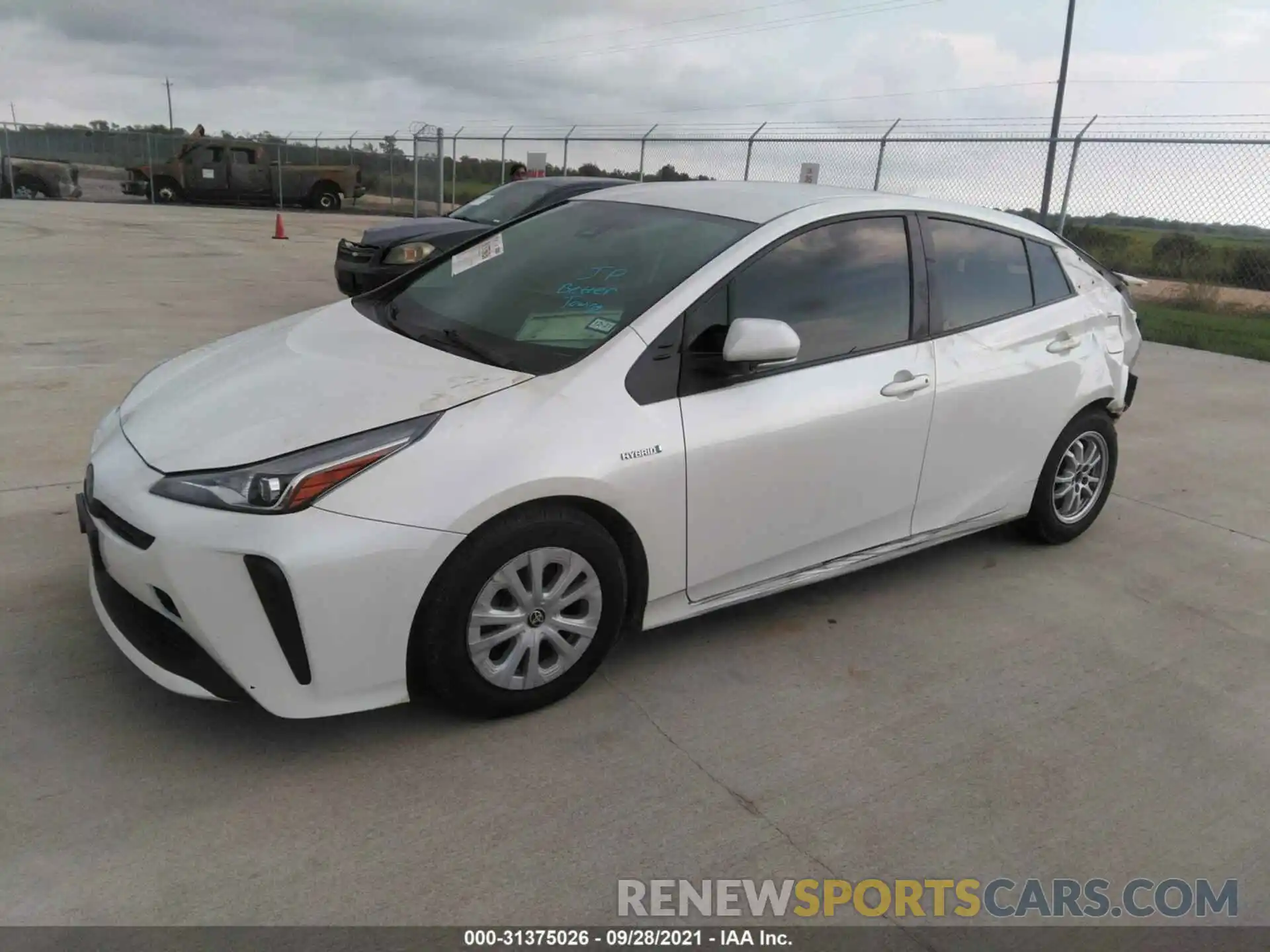 2 Photograph of a damaged car JTDKARFU7L3106436 TOYOTA PRIUS 2020