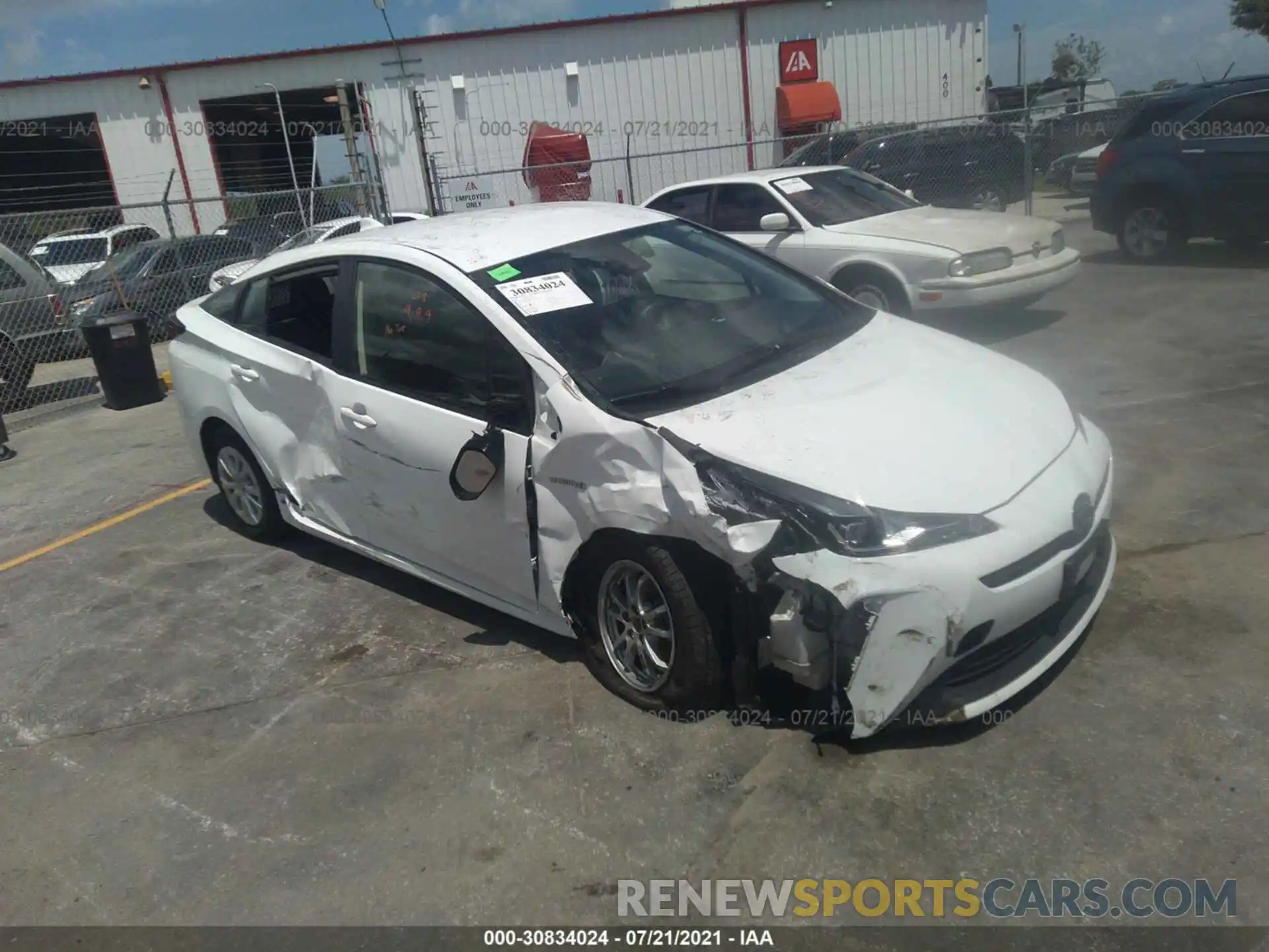 1 Photograph of a damaged car JTDKARFU7L3109949 TOYOTA PRIUS 2020