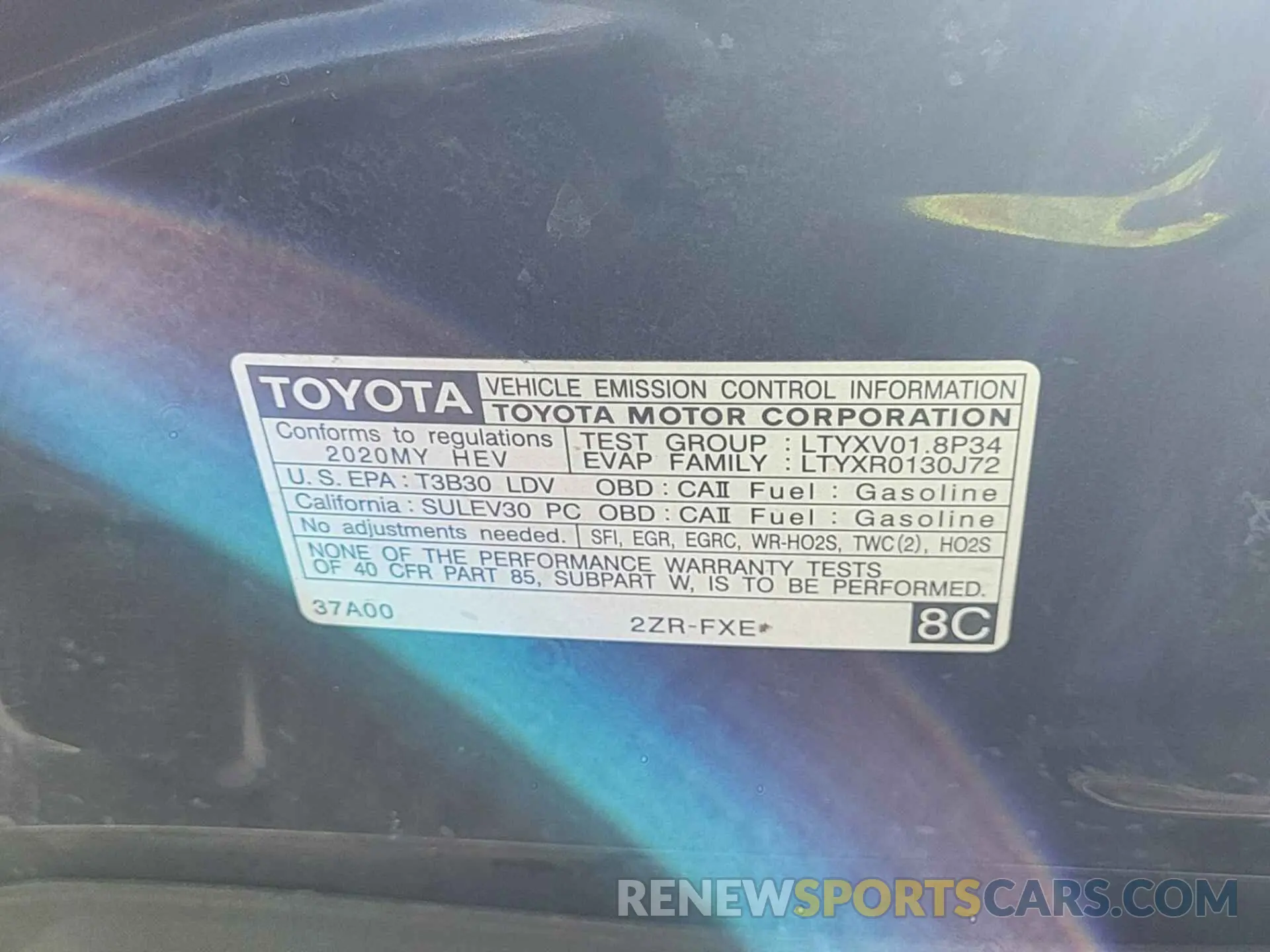 48 Photograph of a damaged car JTDKARFU7L3112298 TOYOTA PRIUS 2020