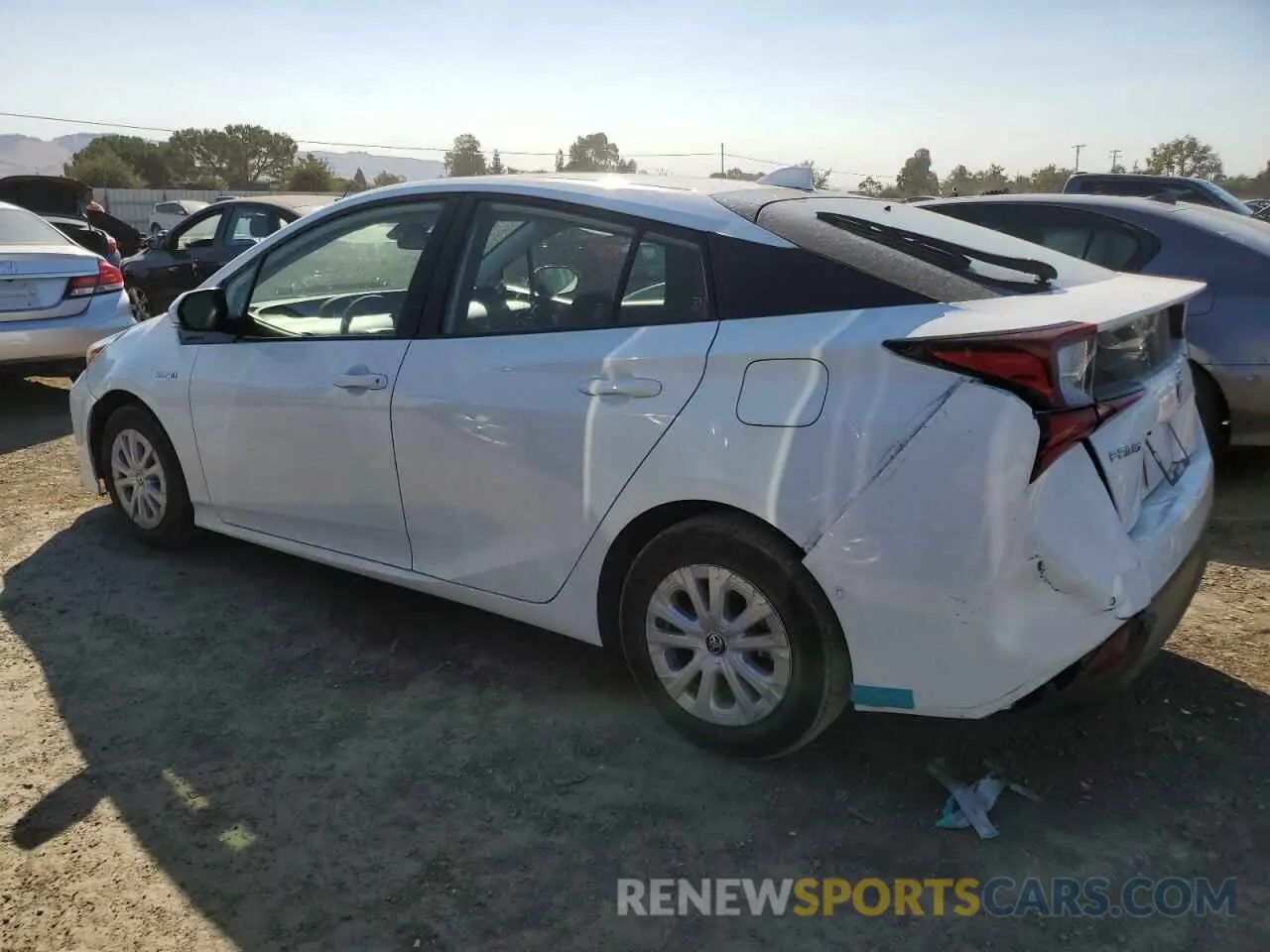 2 Photograph of a damaged car JTDKARFU8L3110169 TOYOTA PRIUS 2020