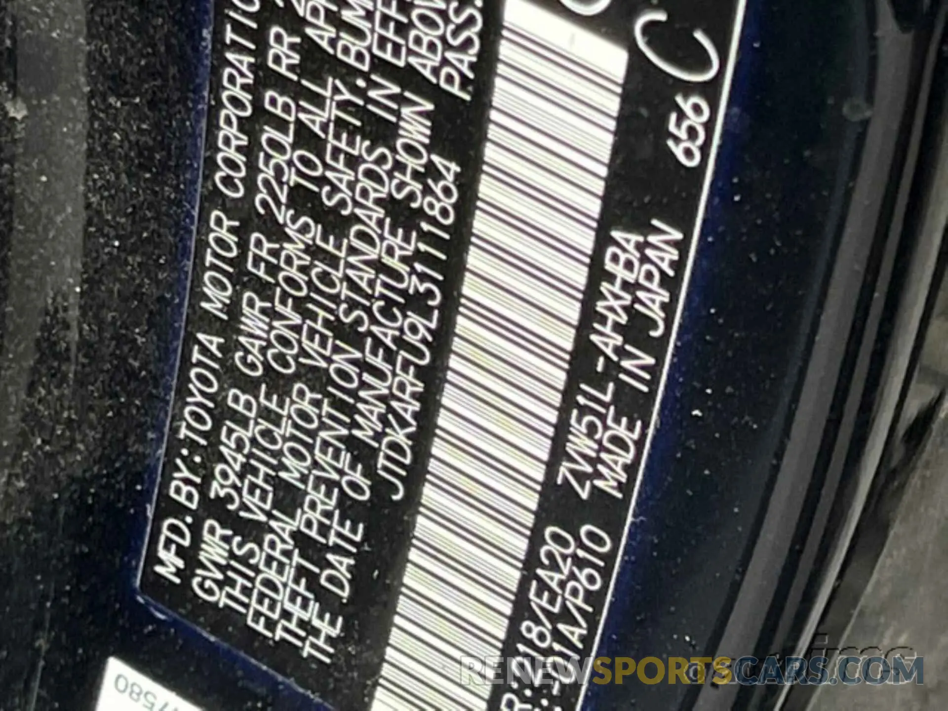 12 Photograph of a damaged car JTDKARFU9L3111864 TOYOTA PRIUS 2020