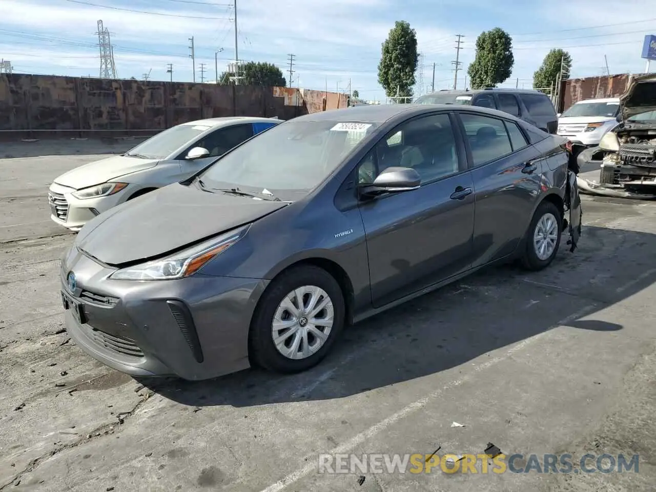 1 Photograph of a damaged car JTDKARFU9L3116174 TOYOTA PRIUS 2020