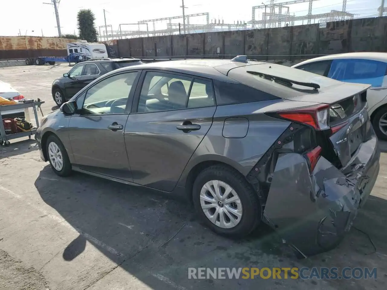 2 Photograph of a damaged car JTDKARFU9L3116174 TOYOTA PRIUS 2020