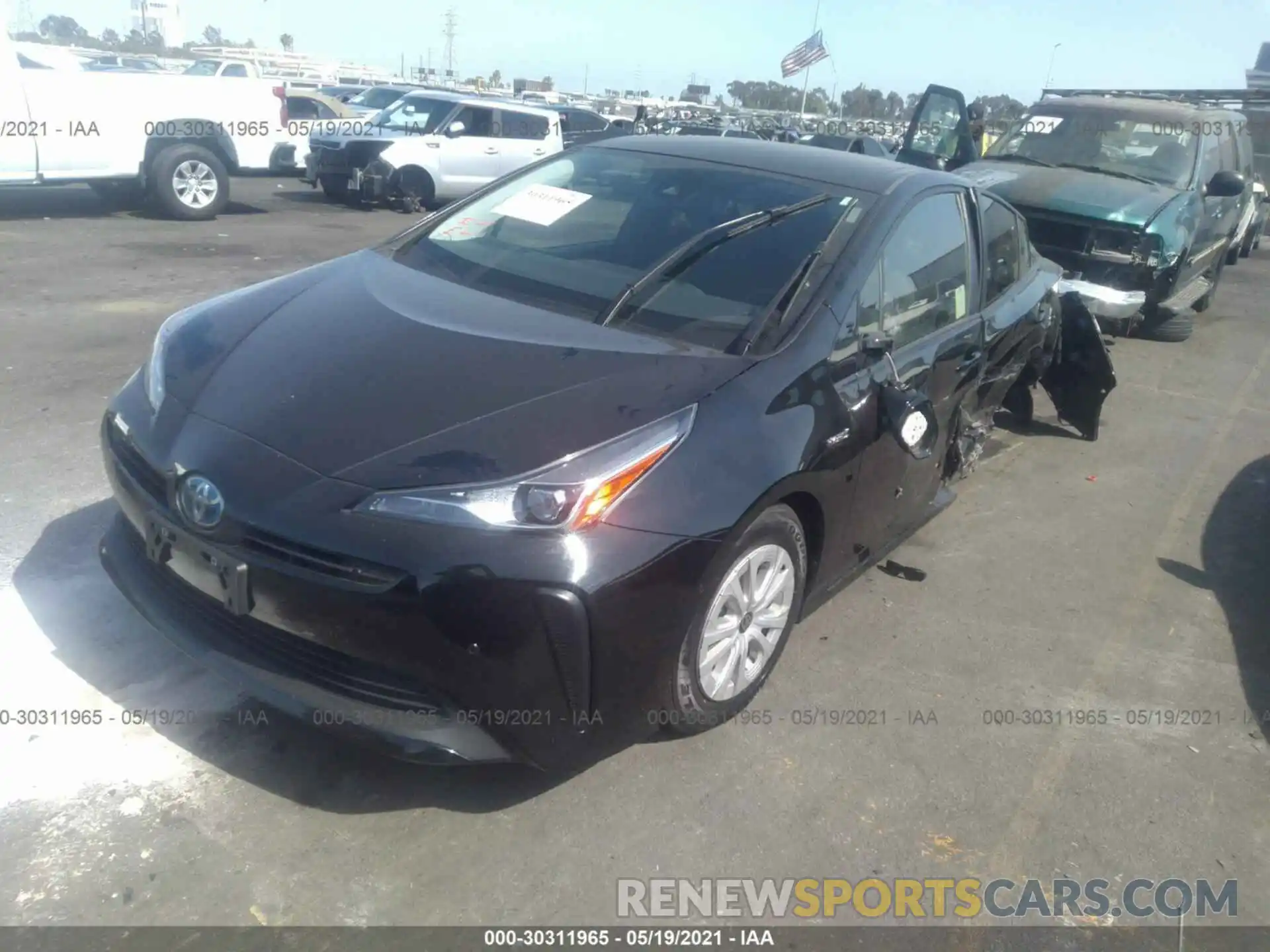 2 Photograph of a damaged car JTDKARFUXL3102798 TOYOTA PRIUS 2020