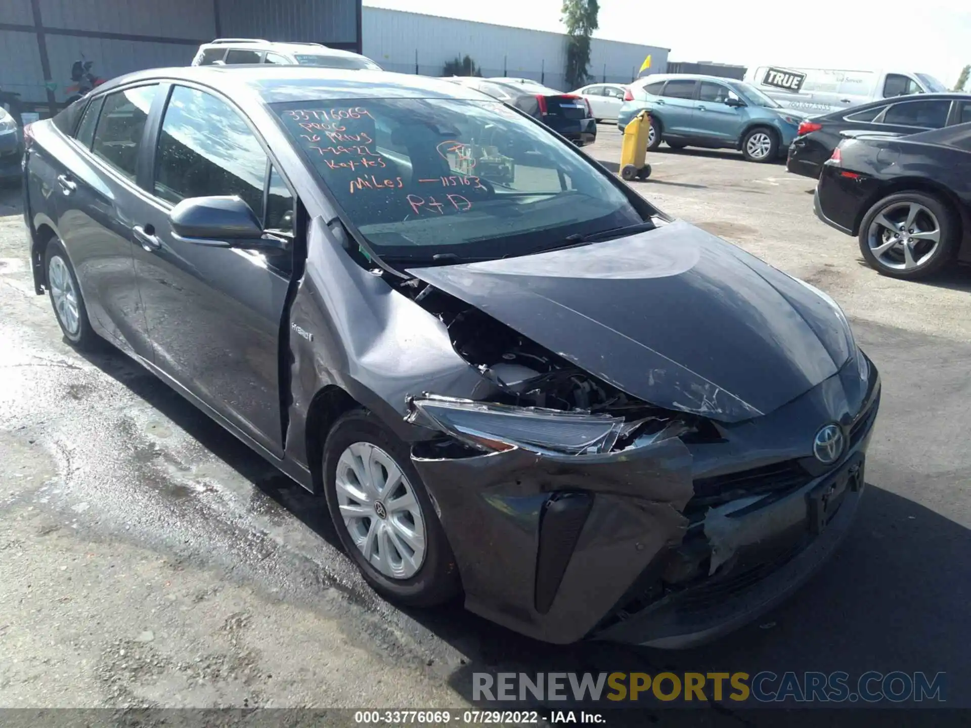 6 Photograph of a damaged car JTDKARFUXL3109041 TOYOTA PRIUS 2020