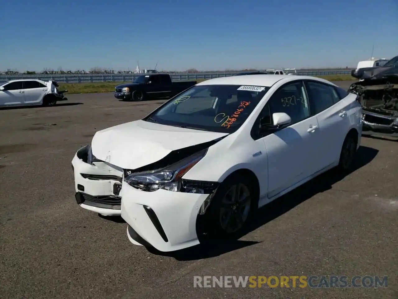 2 Photograph of a damaged car JTDKARFUXL3112747 TOYOTA PRIUS 2020