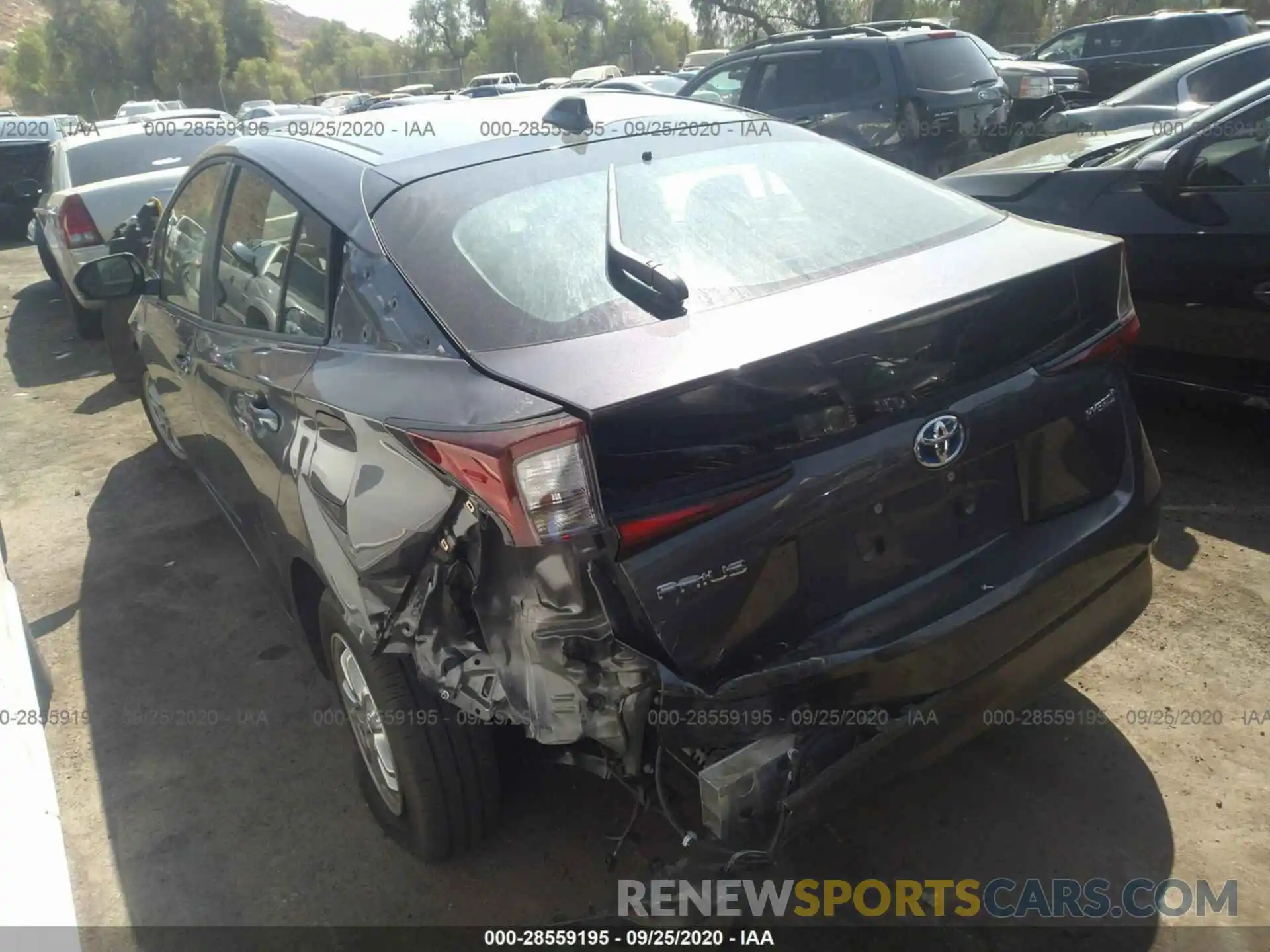 3 Photograph of a damaged car JTDKARFUXL3113185 TOYOTA PRIUS 2020