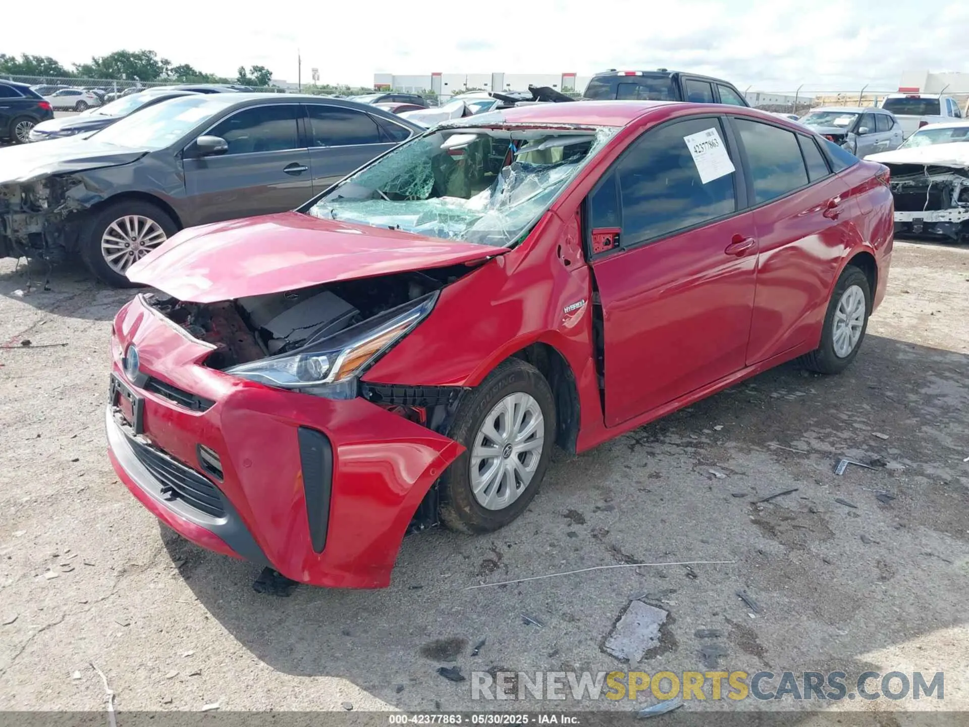 2 Photograph of a damaged car JTDKARFUXL3113493 TOYOTA PRIUS 2020