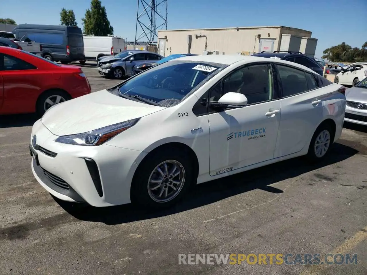 1 Photograph of a damaged car JTDKARFUXL3125112 TOYOTA PRIUS 2020