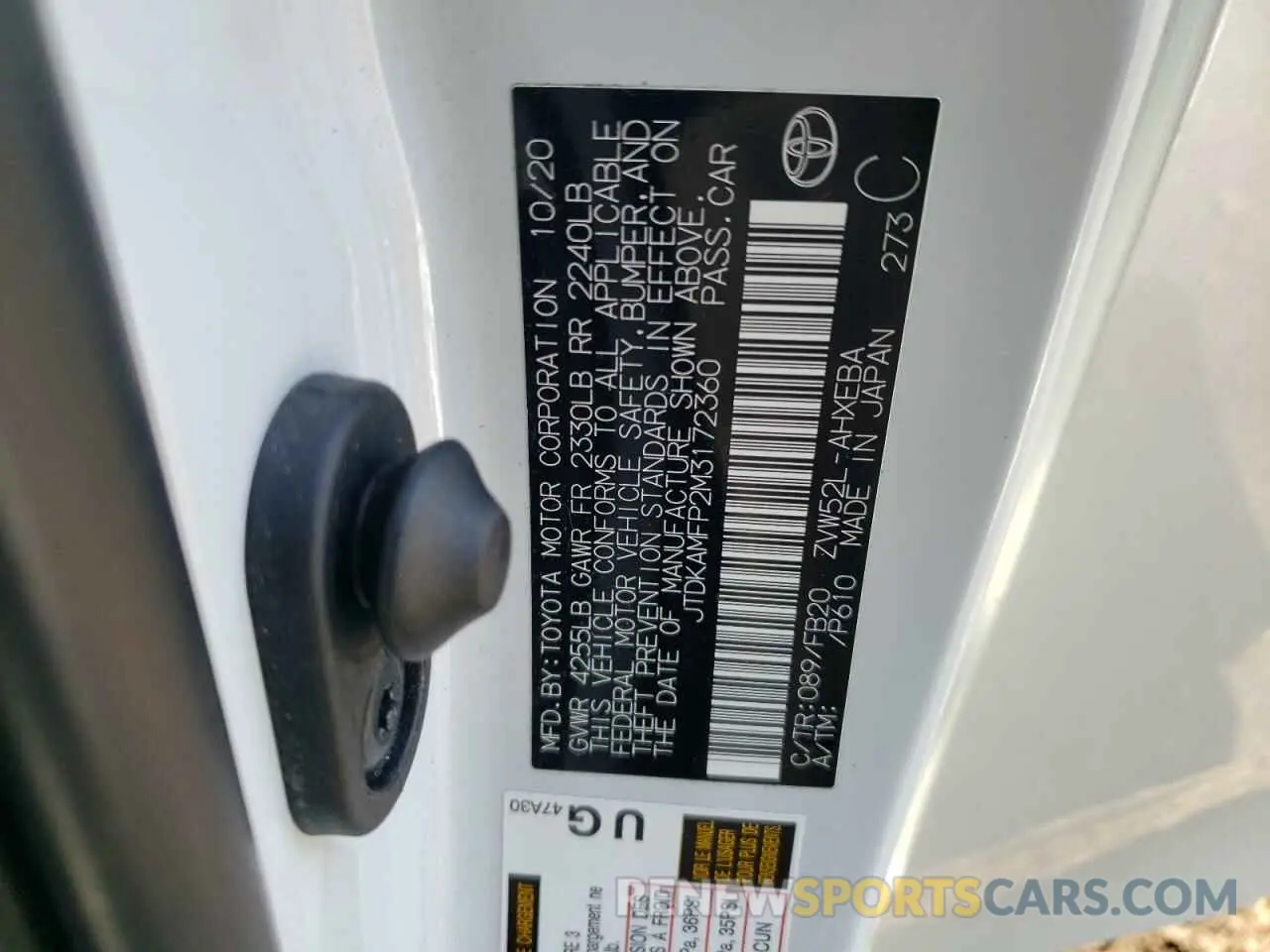 14 Photograph of a damaged car JTDKAMFP2M3172360 TOYOTA PRIUS 2021