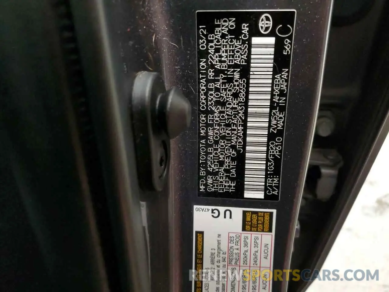 14 Photograph of a damaged car JTDKAMFP2M3188655 TOYOTA PRIUS 2021