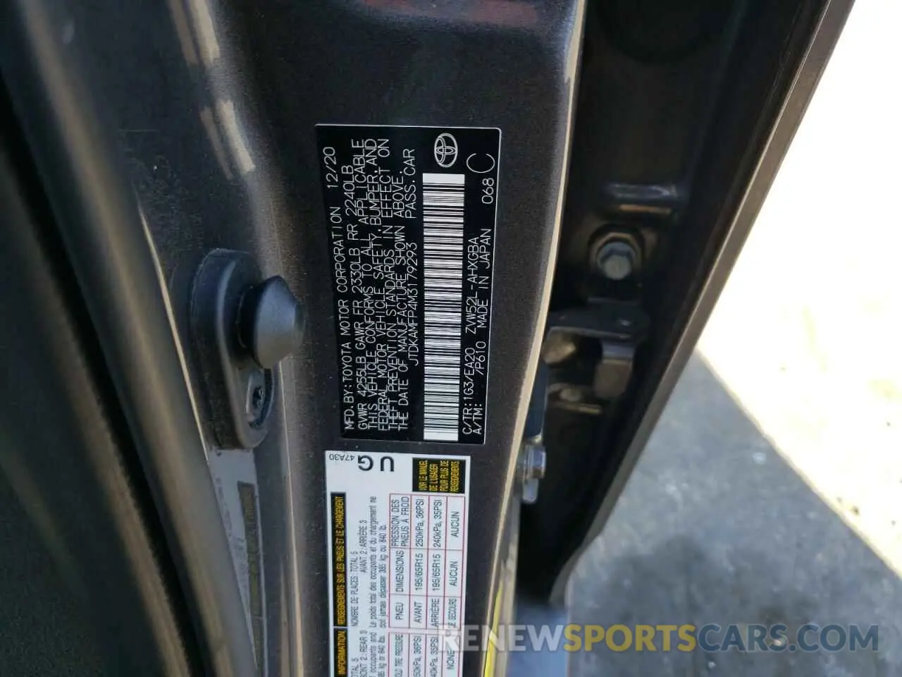 12 Photograph of a damaged car JTDKAMFP4M3179293 TOYOTA PRIUS 2021