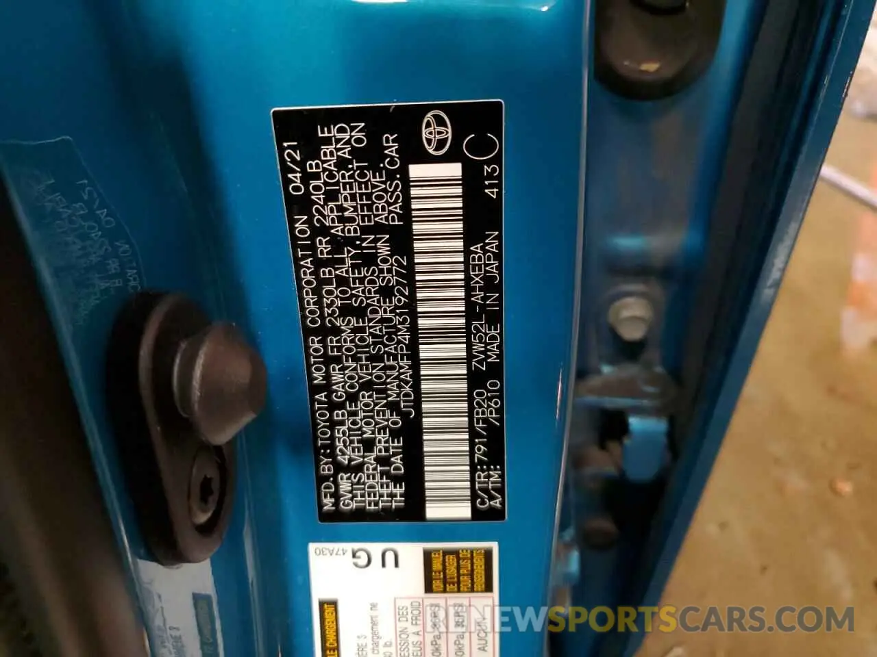 12 Photograph of a damaged car JTDKAMFP4M3192772 TOYOTA PRIUS 2021