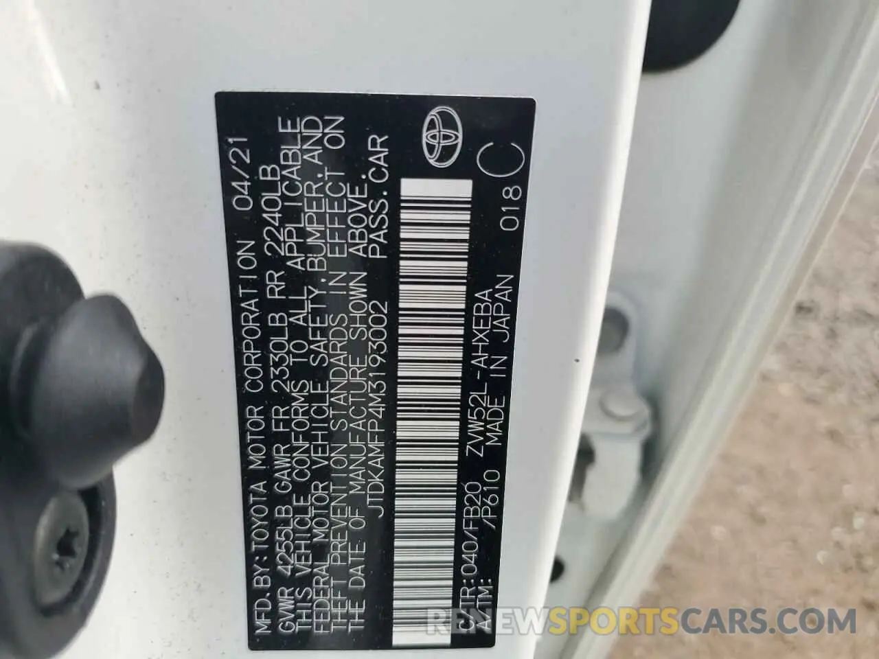 12 Photograph of a damaged car JTDKAMFP4M3193002 TOYOTA PRIUS 2021