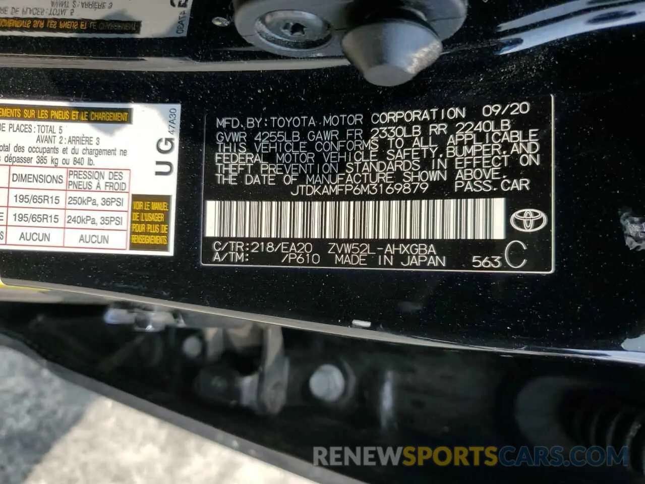 14 Photograph of a damaged car JTDKAMFP6M3169879 TOYOTA PRIUS 2021
