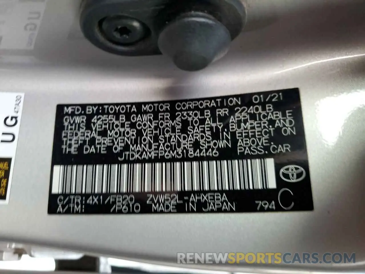 12 Photograph of a damaged car JTDKAMFP6M3184446 TOYOTA PRIUS 2021