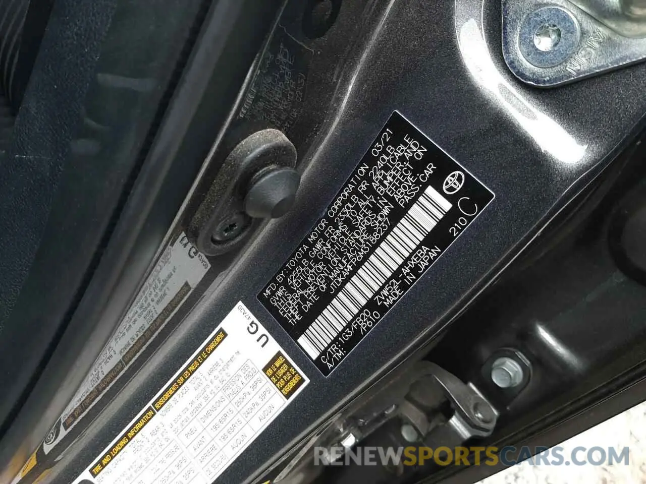 10 Photograph of a damaged car JTDKAMFP6M3188237 TOYOTA PRIUS 2021
