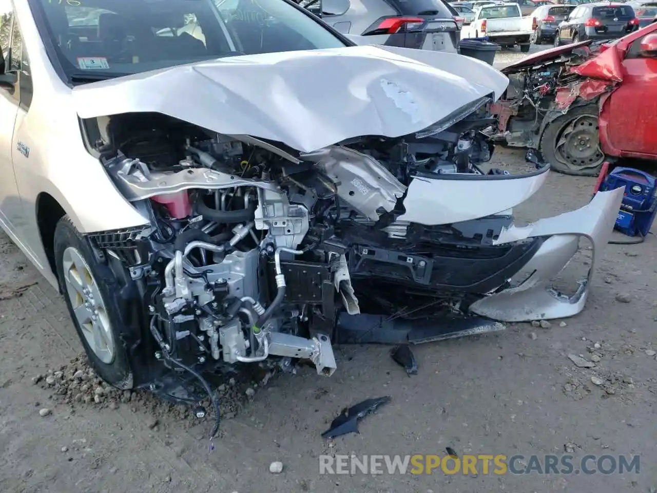 9 Photograph of a damaged car JTDKAMFP8M3182858 TOYOTA PRIUS 2021