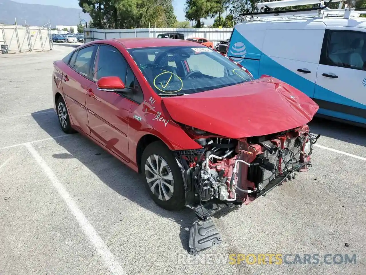 1 Photograph of a damaged car JTDKAMFPXM3189858 TOYOTA PRIUS 2021