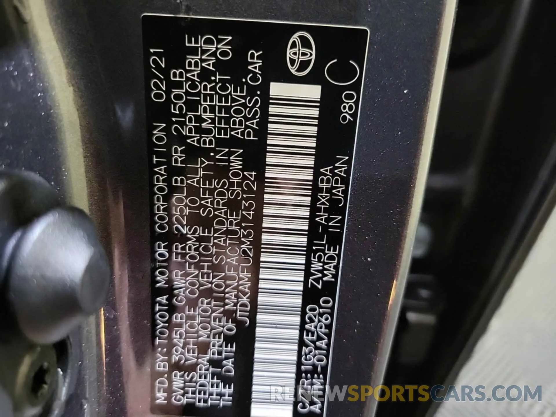 4 Photograph of a damaged car JTDKAMFU2M3143124 TOYOTA PRIUS 2021