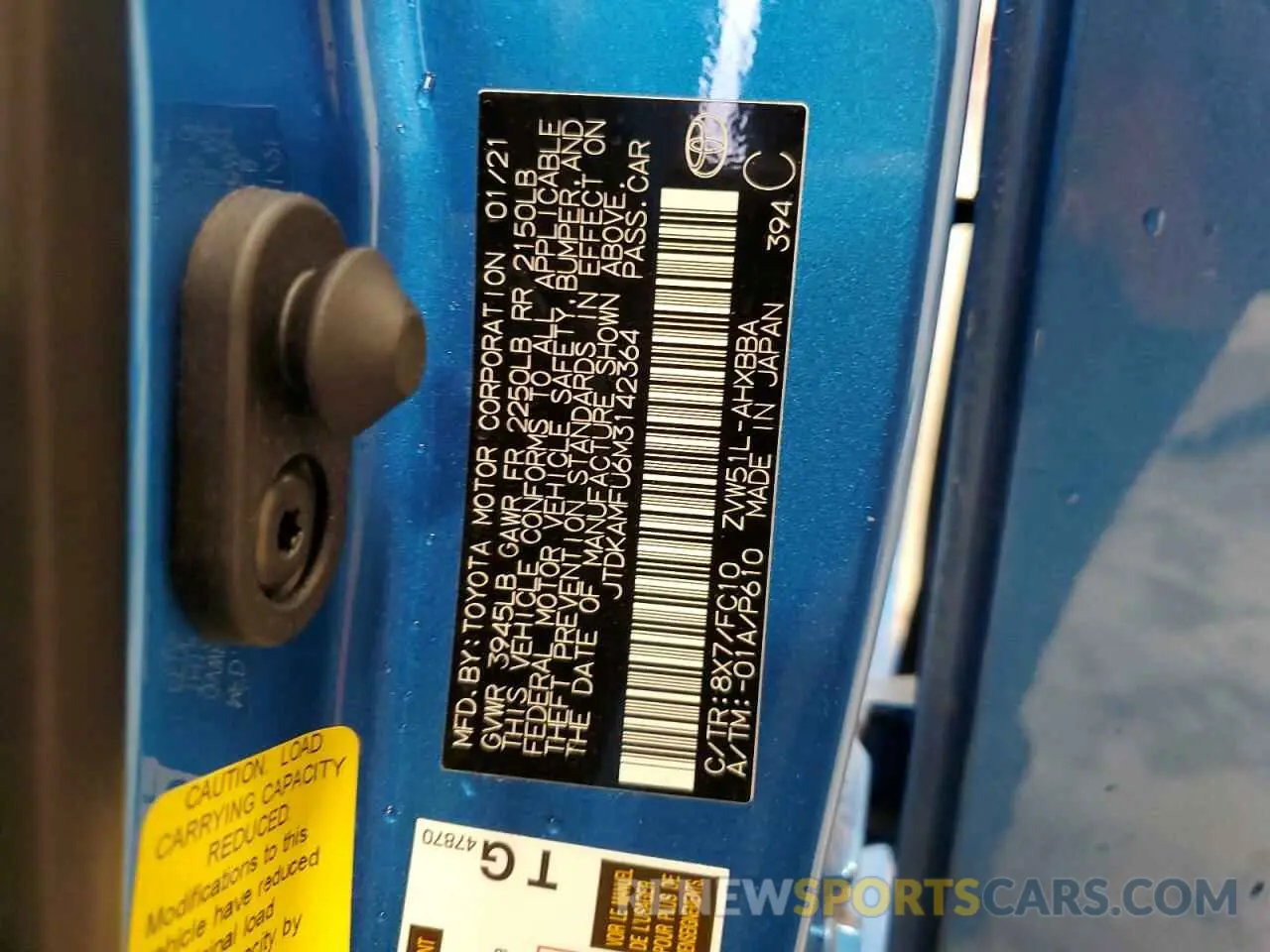 12 Photograph of a damaged car JTDKAMFU6M3142364 TOYOTA PRIUS 2021