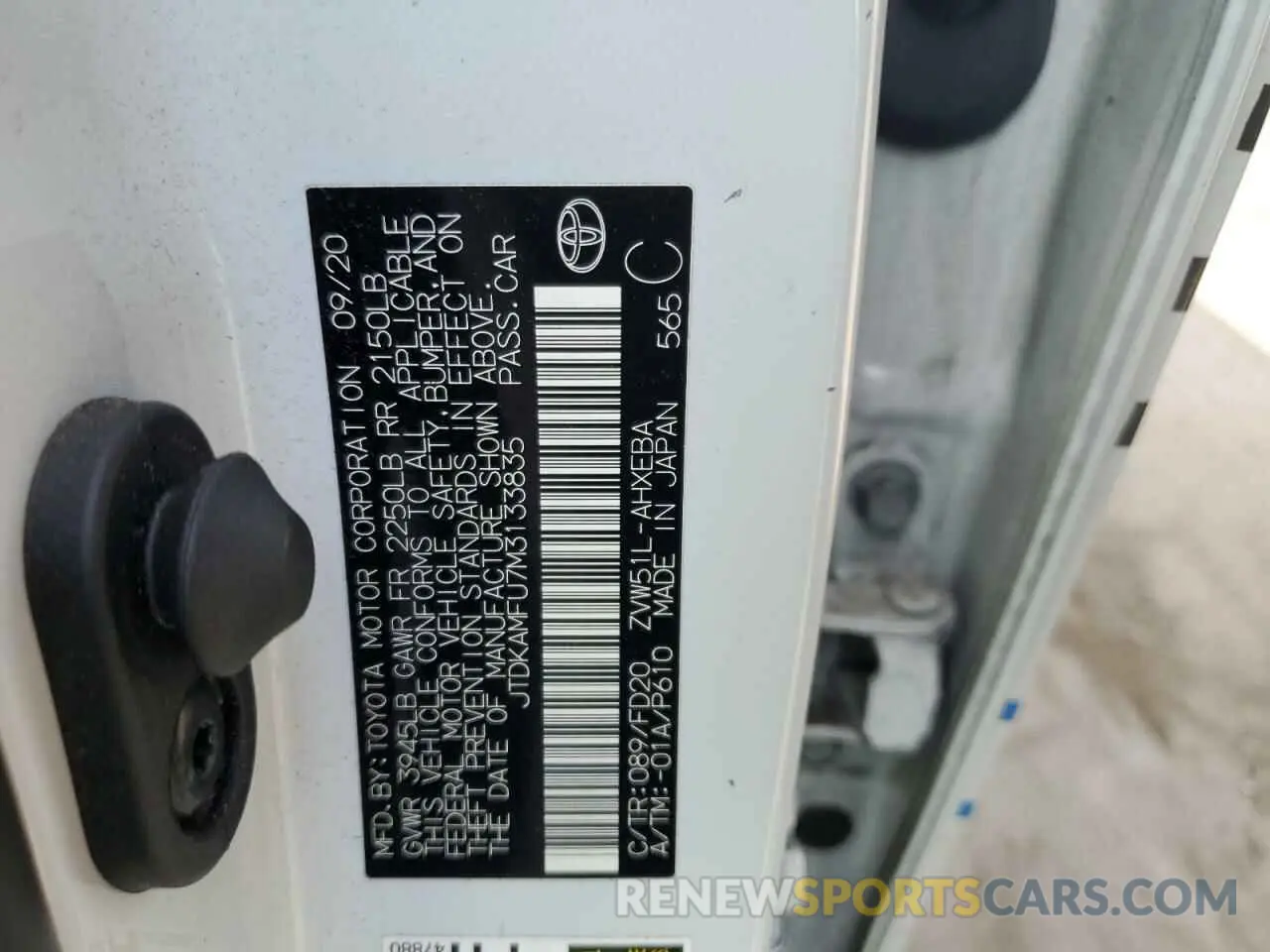 12 Photograph of a damaged car JTDKAMFU7M3133835 TOYOTA PRIUS 2021