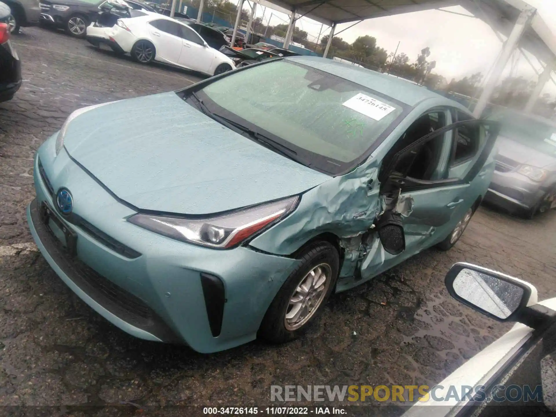 2 Photograph of a damaged car JTDKAMFUXM3137393 TOYOTA PRIUS 2021