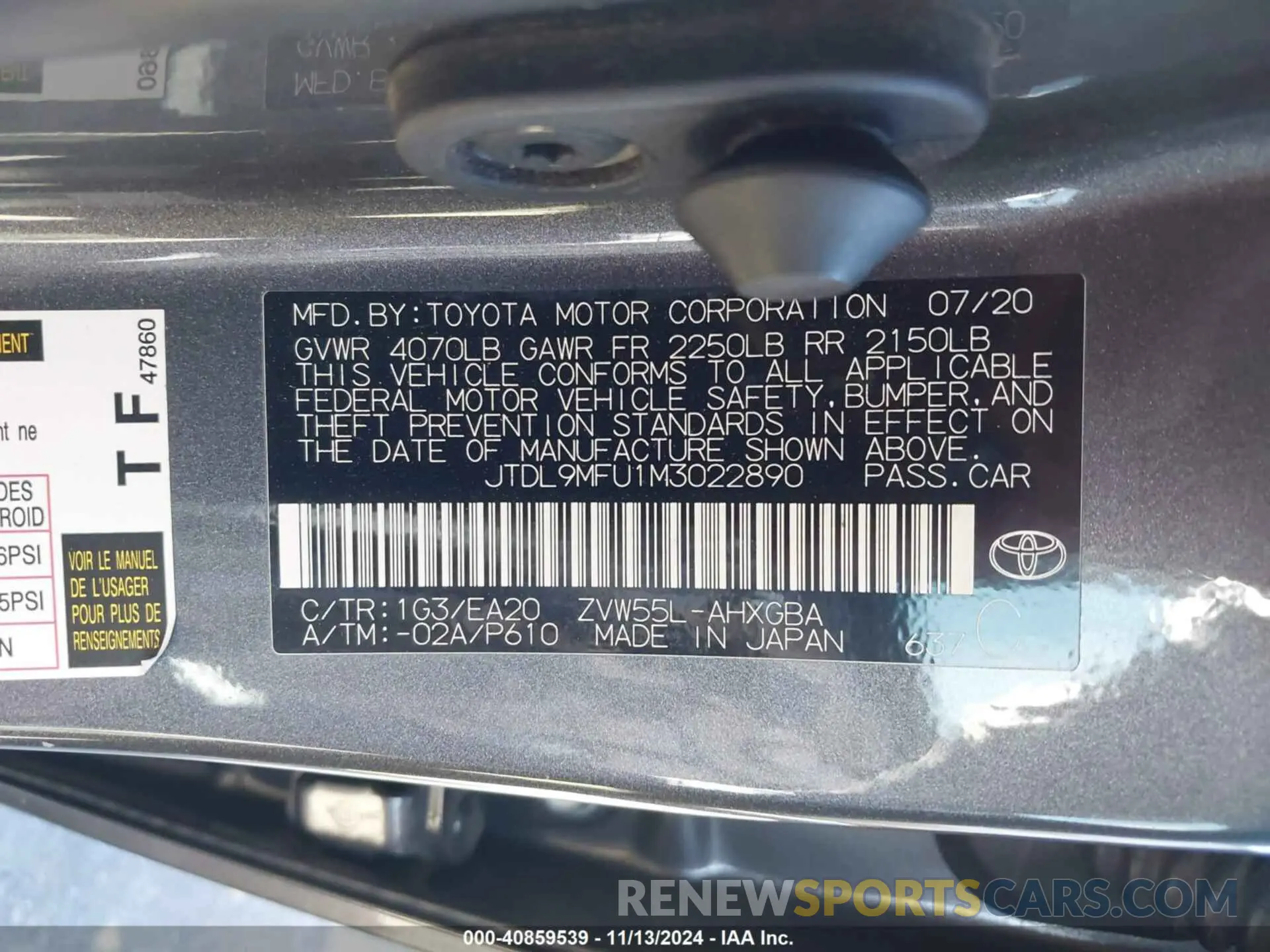 9 Photograph of a damaged car JTDL9MFU1M3022890 TOYOTA PRIUS 2021