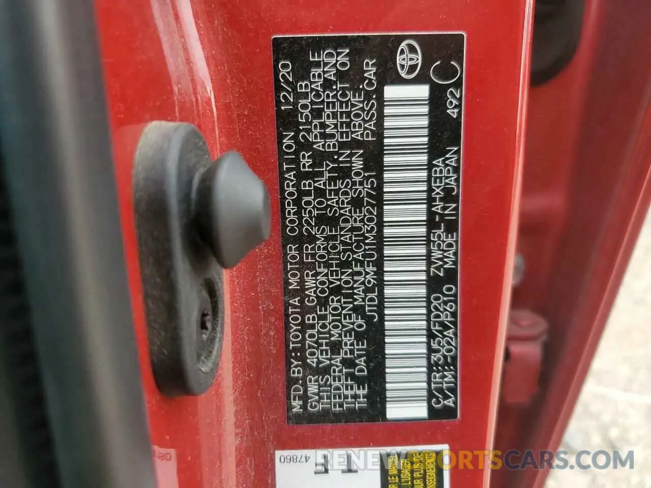 12 Photograph of a damaged car JTDL9MFU1M3027751 TOYOTA PRIUS 2021