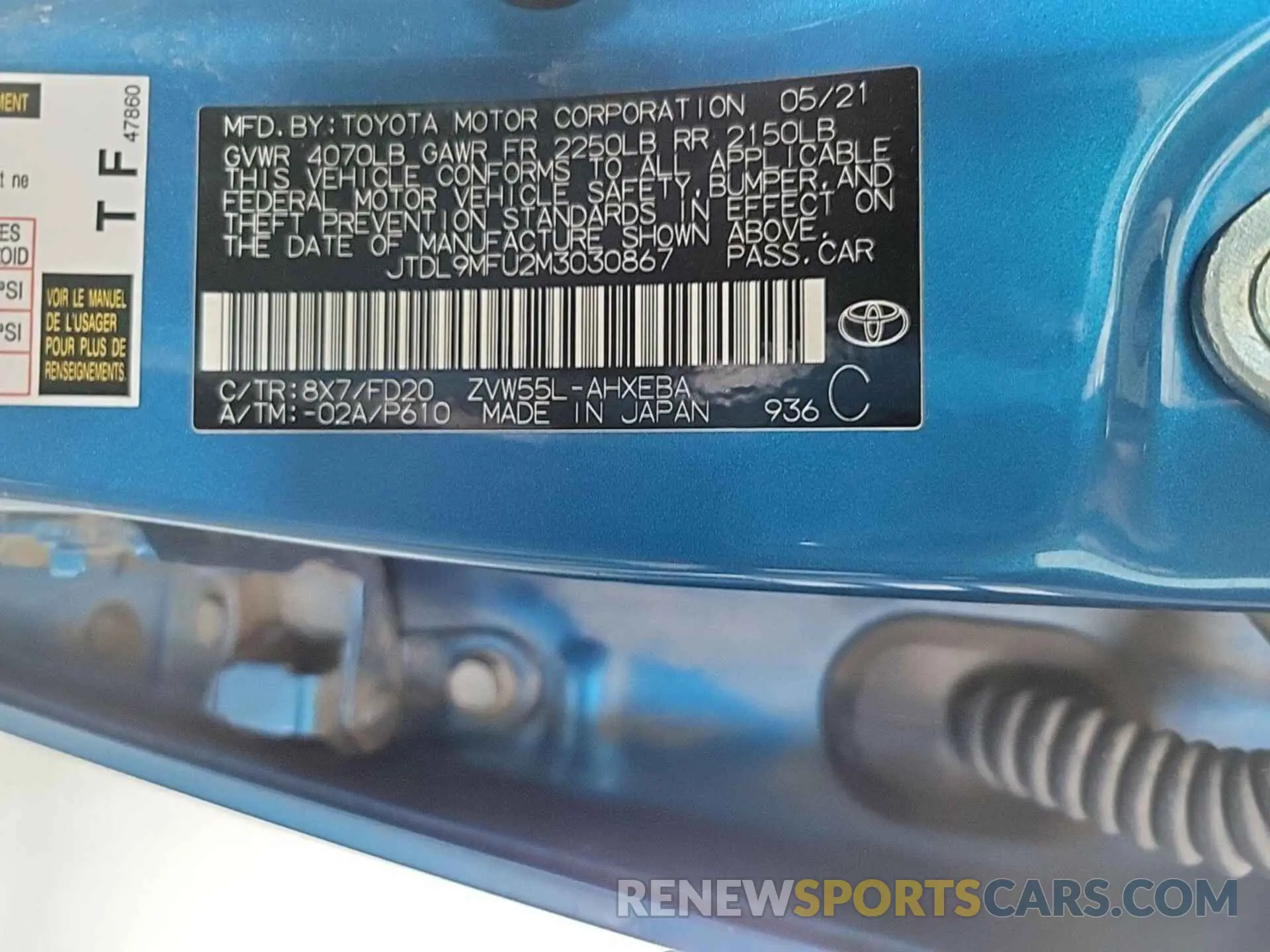24 Photograph of a damaged car JTDL9MFU2M3030867 TOYOTA PRIUS 2021
