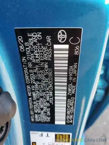 12 Photograph of a damaged car JTDL9MFU3M3023801 TOYOTA PRIUS 2021