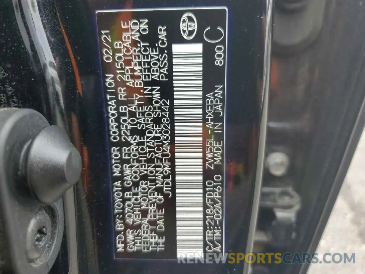 12 Photograph of a damaged car JTDL9MFU4M3028442 TOYOTA PRIUS 2021