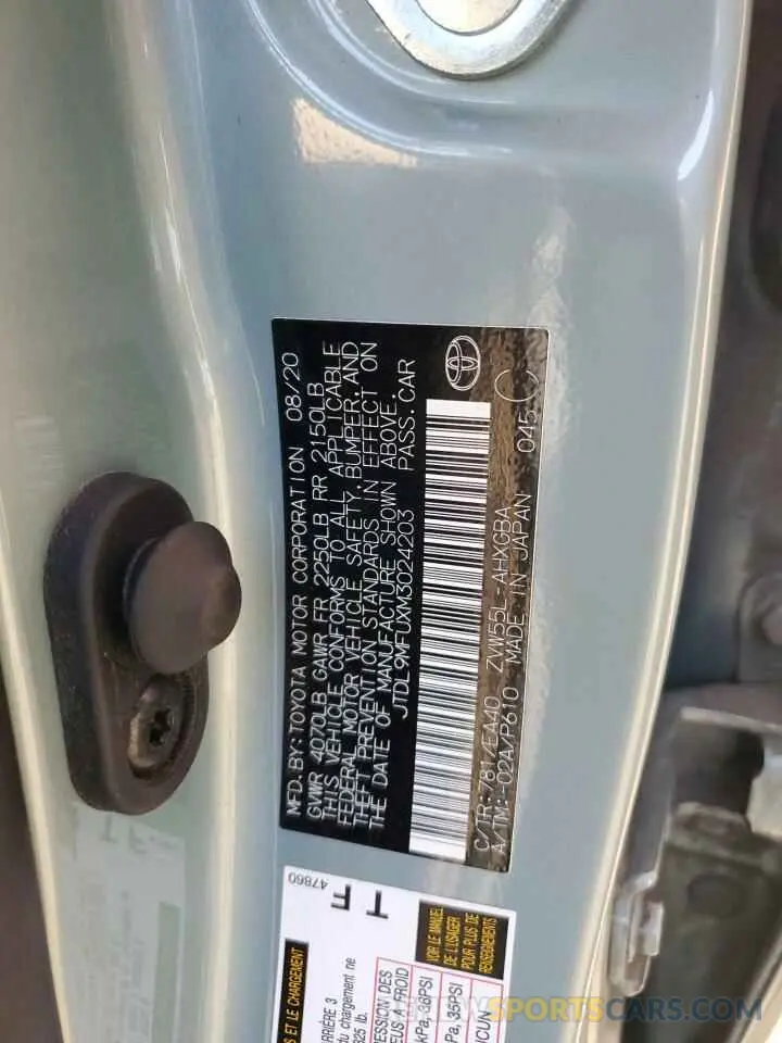 13 Photograph of a damaged car JTDL9MFUXM3024203 TOYOTA PRIUS 2021